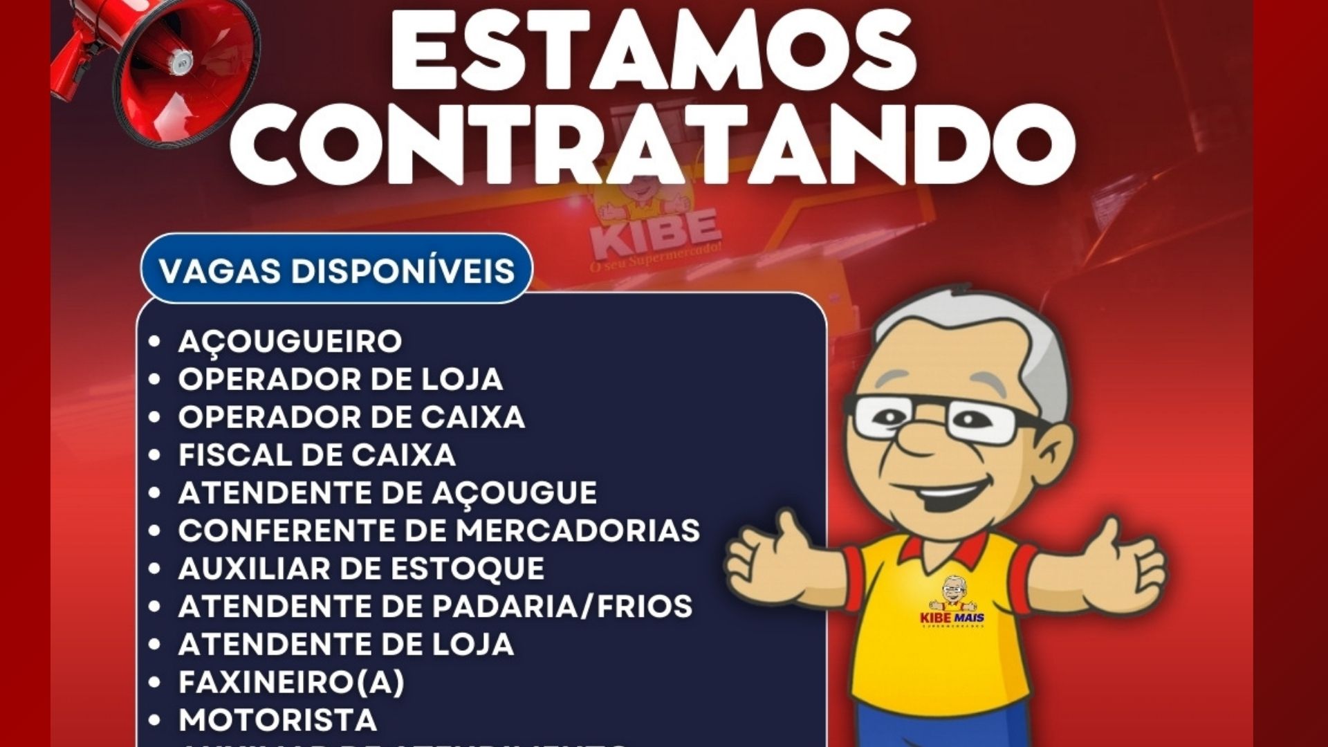 Leia mais sobre o artigo ESTAMOS CONTRATANDO!                                                   VENHA FAZER PARTE DA NOSSA EQUIPE!